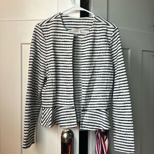 Loft Navy and White Striped Blazer